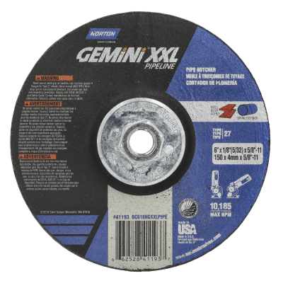 Norton Gemini XXL PipeLine Depressed Center Wheel - Type 27