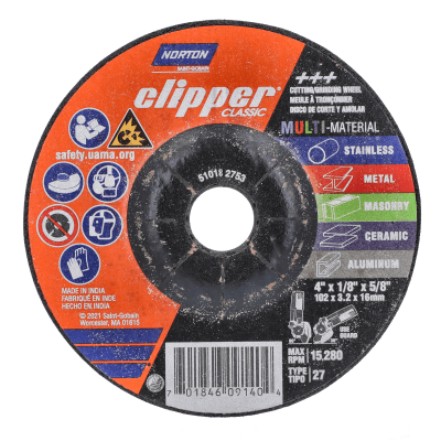 Norton Clipper Classic Multi-Material Depressed Center Grinding and Cutting Wheel