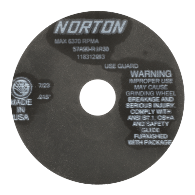 Norton Toolroom Non-Reinforced Cut-off Wheel - Type 01