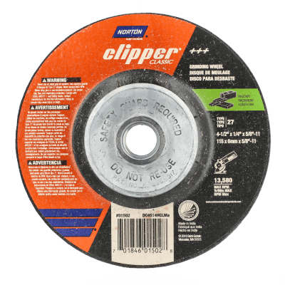 Norton Clipper Classic Depressed Center Wheel - Type 27 for Grinding