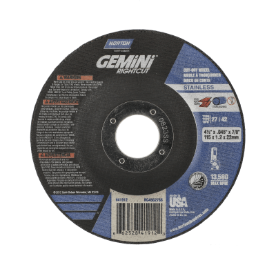 Norton Gemini RightCut Depressed Center Wheel - Type 27/42