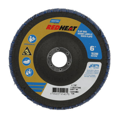 Norton Red Heat R961 Ceramic Alumina/Zirconia Alumina Flap Disc - Type 29 Conical Fiberglass Back