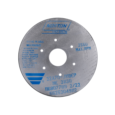 Norton 32A Aluminum Oxide Toolroom Wheel - Type 35 Plate Mounted Disc