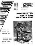 Norton Clipper Masonry Saws - Owners Manual / Parts List