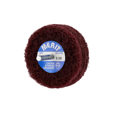Merit Aluminum Oxide Non-Woven Disc Wheel - with 1/4” steel mandrel