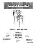 Norton Clipper Masonry Saws - Owners Manual / Parts List