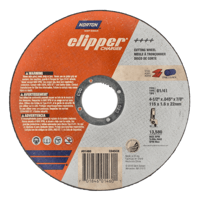 Norton Clipper Charger Right Angle Cut-off Wheel - Type 01