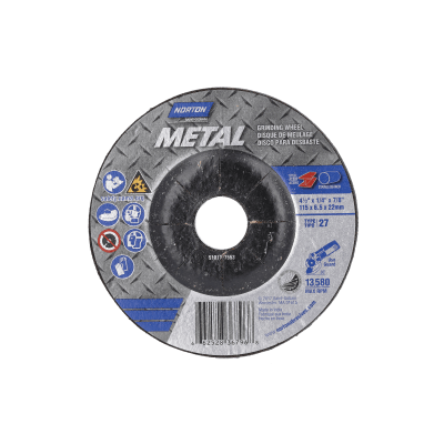Norton Metal Depressed Center Wheel - Type 27 for Grinding