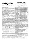 Norton Clipper Masonry Saws - Owners Manual / Parts List