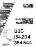 Norton Clipper Masonry Saws - Owners Manual / Parts List