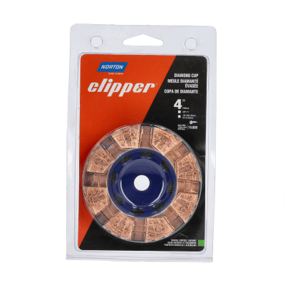 Norton Clipper Charger iHD General Purpose Dry Single Row Diamond Cup Wheel - 4" x 5-8" -11" - Packaged