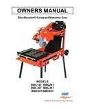 Norton Clipper BBC Series Masonry Saws - Owners Manual / Parts List
Revised: 5/2022