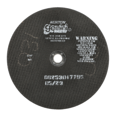 Norton Gemini All Purpose  Small Diameter Cut-off Wheel - Type 01/41 - 8  X 1/16  X 5/8