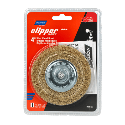 Norton Clipper Classic Spindle-Mounted Crimped Wire Wheel Brush - Brass