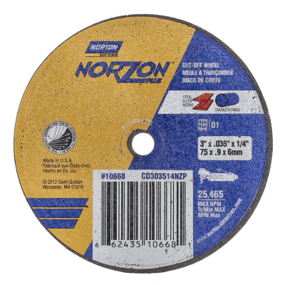 Norton Norzon Plus Small Diameter Cut Off Wheel
