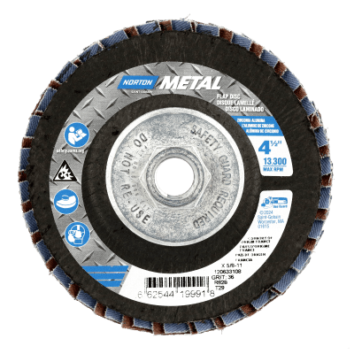 Norton Metal R828 Zirconia Alumina Flap Disc - Type 29 Conical Fiberglass Back