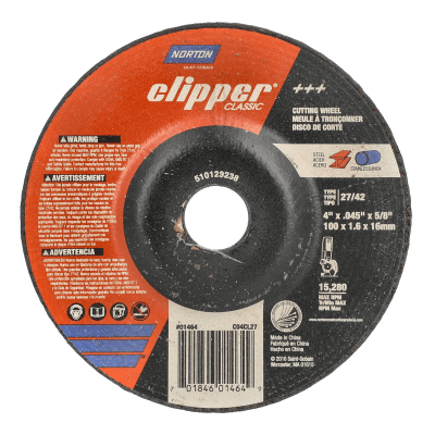 Norton Clipper Classic Depressed Center Wheel - Type 27 for Right Angle Cutting-off
