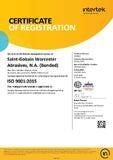 2026 ISO Certificate for Saint-Gobain Worcester, MA facility