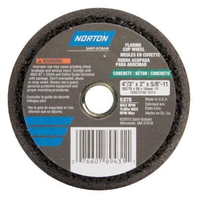 Norton Masonry Snagging Cup Wheel - Type 11 Flaring Cup