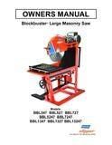 Norton Clipper Masonry Saws - BBL Series - Owners Manual / Parts List Revised: 6/2022