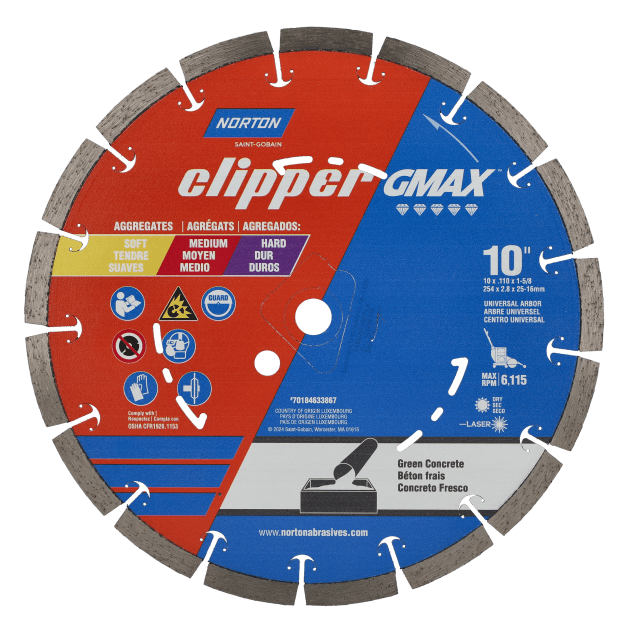 Norton Clipper GMAX Diamond Blade - 10" - Soft/Medium Aggregate