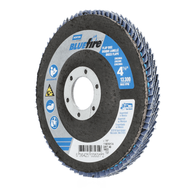 Norton Charger R822 Zirconia Alumina Jumbo Flap Disc - Type 27 Fiberglass Backing Plate