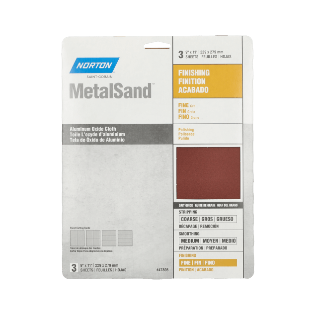 Norton MetalSand Emery Cloth Sheet - 9x11  Handy Pack