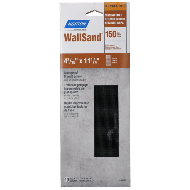 Norton WallSand Waterproof Drywall Screen - 4-3/16 x 11-1/4 Cut Sheet Job Pack