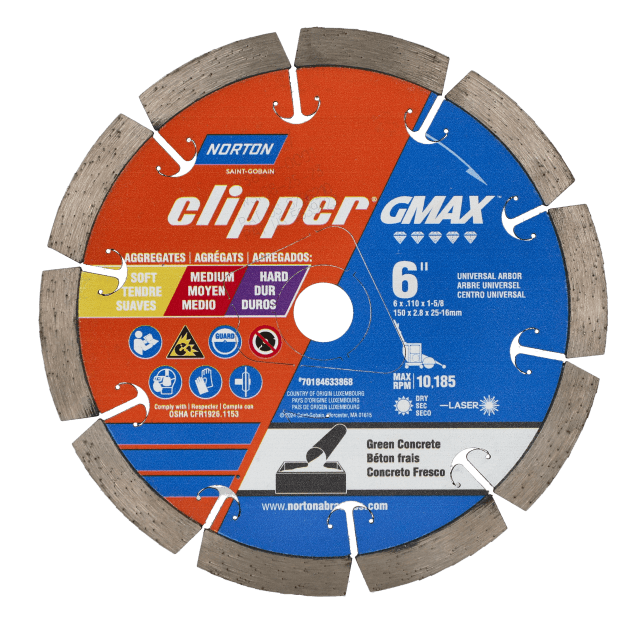 Norton Clipper GMAX Diamond Blade - 6" - Soft/Medium Aggregate