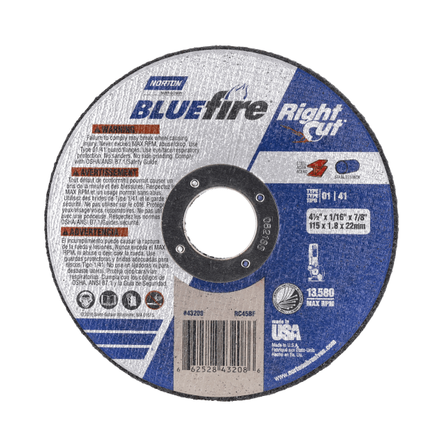Norton BlueFire RightCut Small Diameter Cut-off Wheel - Type 01/41