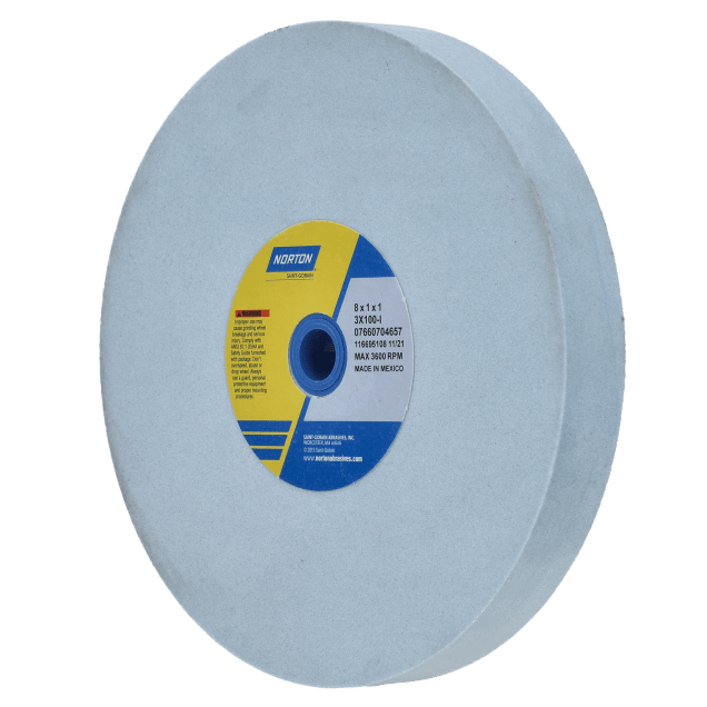 Norton Premium Blue Ceramic Alumina Bench and Pedestal Wheel