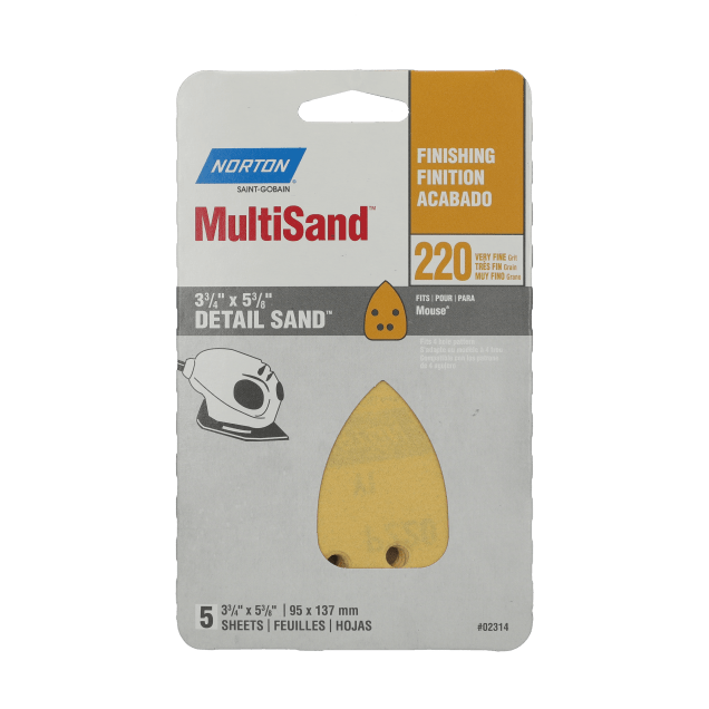 Norton Hook & Loop Detail Sanding Sheets - For Black & Decker / Craftsman Mouse Sander