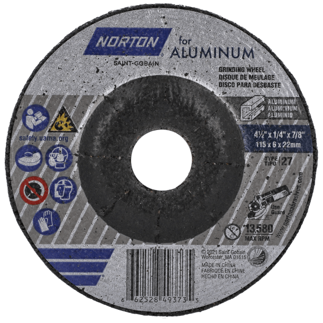 Norton ALUMINUM A20P Aluminum Oxide Depressed Center Wheel - Type 27