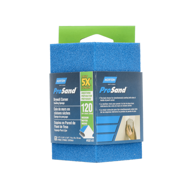 Norton ProSand Small Area Corner Sanding Sponge - Med - 120 Grit - Packaged
