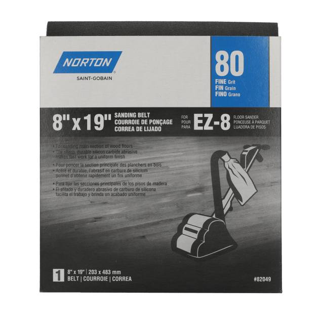 Norton Durite Silicon Carbide Cloth Floor Sanding Belt - 8 x 19 - 80 Grit