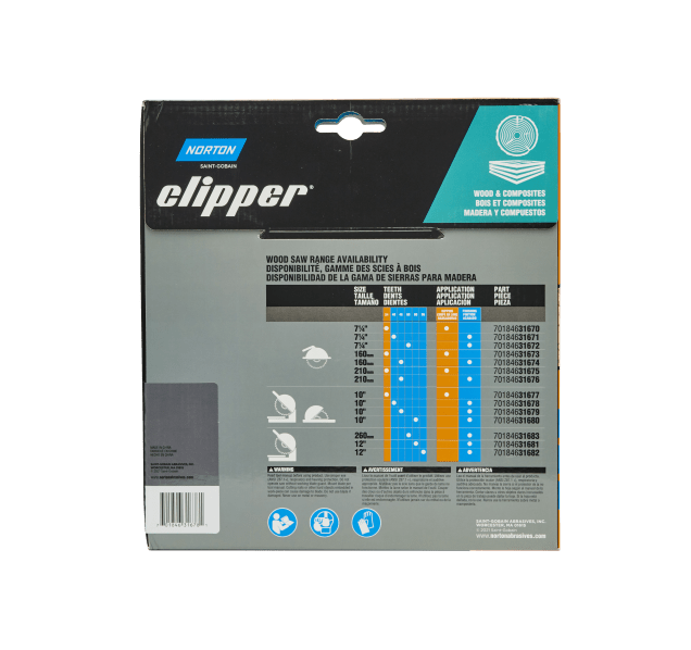 Norton Clipper Wood & Composite Blade for Table and Miter Saws