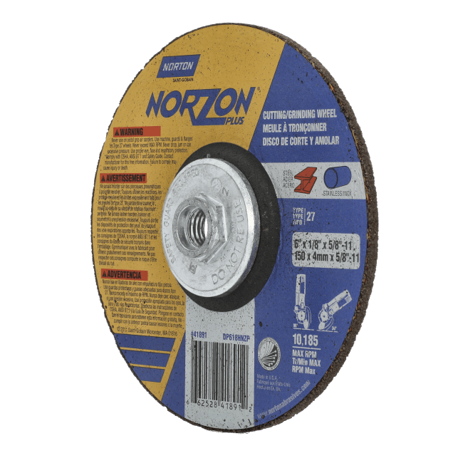n0n0　0910 Norton NorZon Plus CA Right Angle Type 27 Grinding Wheel Metal