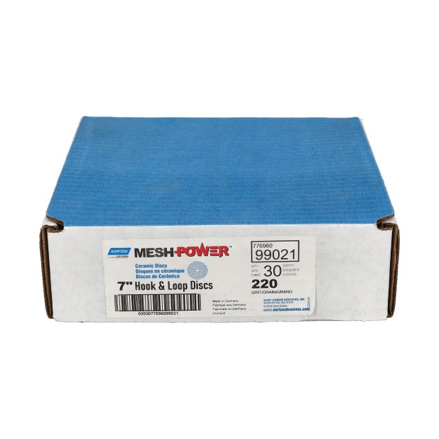 Norton MeshPower Ceramic Alumina Hook & Loop Net Disc - 7 Inch  - P220 Grit Packaged