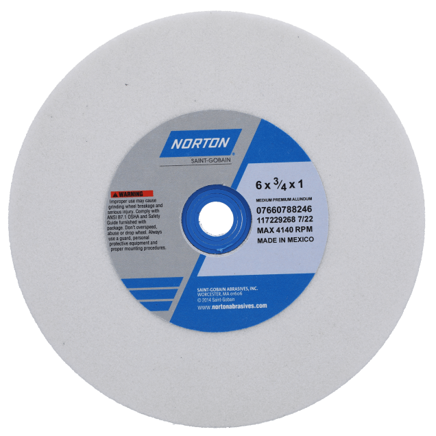 Norton Premium Alundum 38A Aluminum Oxide Bench & Pedestal Wheels