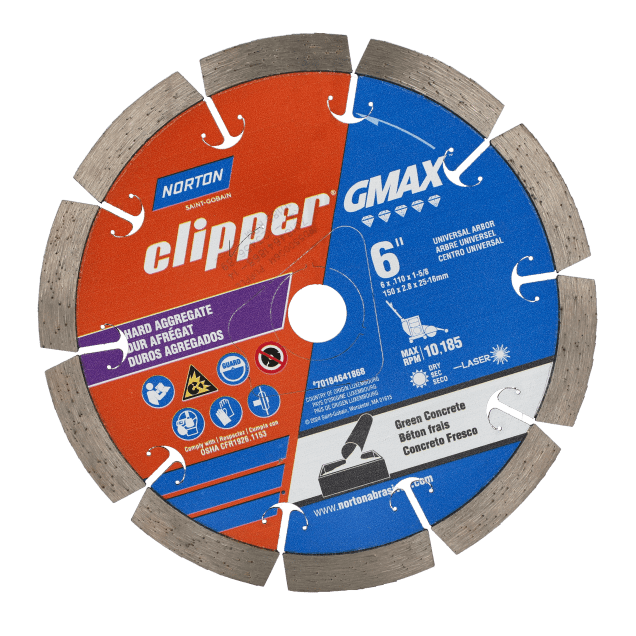 Norton Clipper GMAX Diamond Blade - 6" - Hard Aggregate