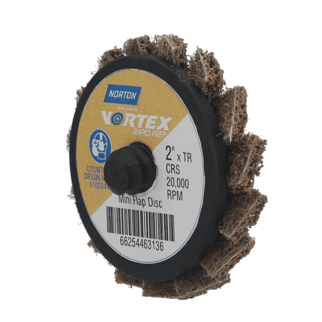 Norton Vortex Rapid Prep Mini Flap Disc - TR attachment - 2" - Coarse Grit