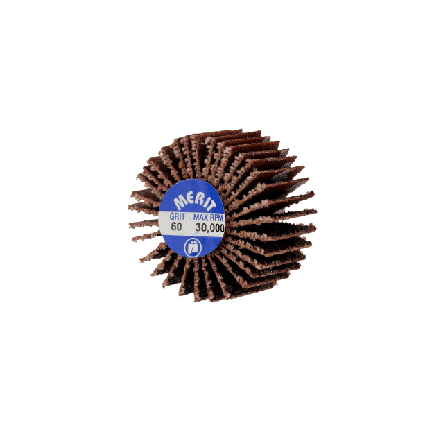 Merit High Performance Ceramic Alumina / Aluminum Oxide Mini Flap Wheel with 1/4”-20 Thread