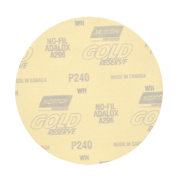 Norton Gold Reserve  Aluminum Oxide No-Fil NorGrip Hook & Loop Paper Disc - 6 x 0 - P240