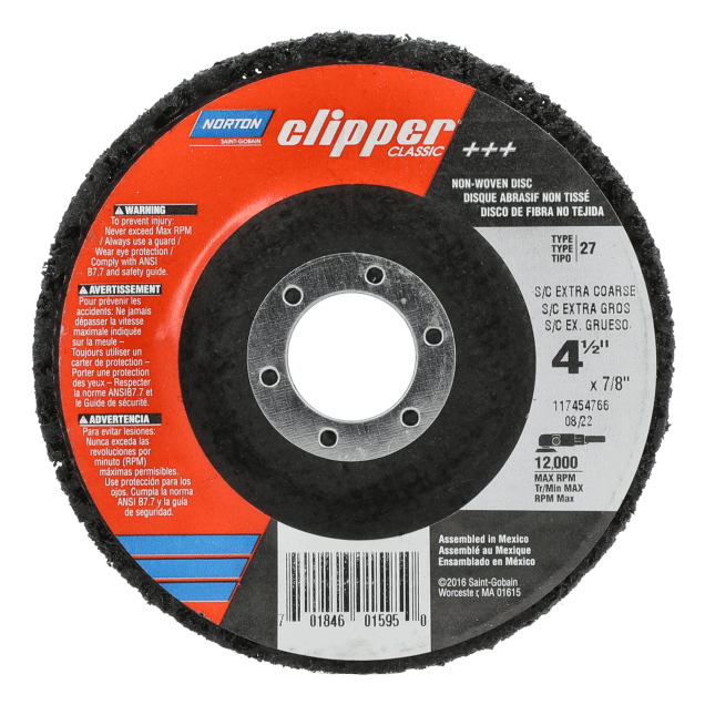 Norton Clipper Classic Rapid Strip Disc - Type 27 Extra Coarse Non-Woven