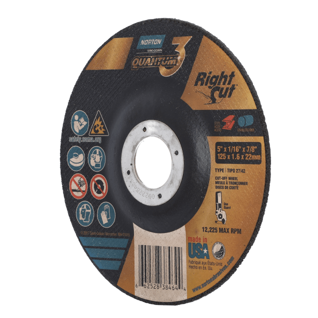 Norton Quantum3 Depressed Center Wheel - Type 27/42 for Cutting