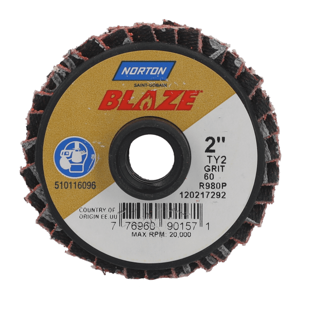 Norton Blaze Ceramic Alumina Mini Flap Disc - TS Attachment (Type II) - 2" - C60