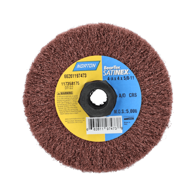 Norton Bear-Tex Satinex Aluminum Oxide Non-Woven Flap Wheel - Coarse Grit