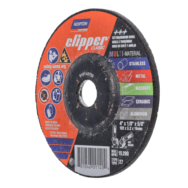 Norton Clipper Classic Multi-Material Depressed Center Grinding and Cutting Wheel