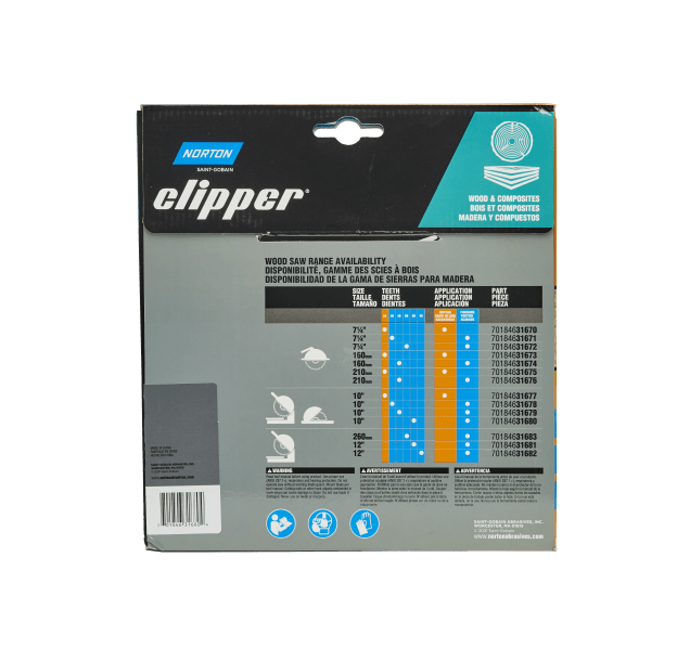 Norton Clipper Wood & Composite Blade for Table and Miter Saws