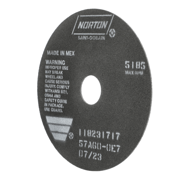 Norton 57A Aluminum Oxide Toolroom Cut-off Wheel - Type 01 Straight -7 X 116 X 1-14